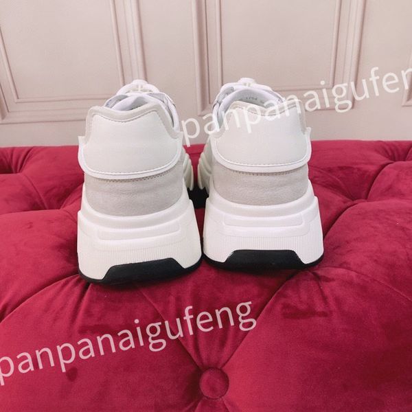 

luxury designer casual shoes men shoe fashion sneakers lady white leather shoe lace-up sneaker platform shoess, Black