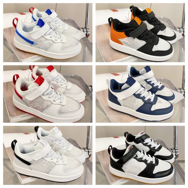 

designer running shoes boy and girls low cut 07 triple white air af1 platform skate force 1 university blue panda kids trainers sneakers 24-, Black