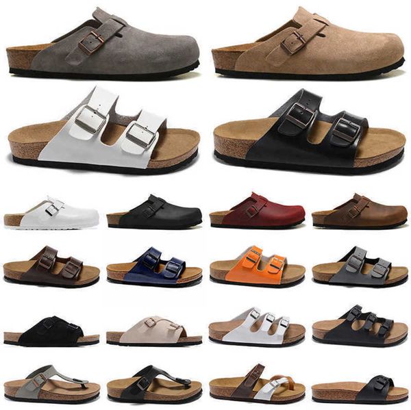 

slippers designer sandals bostons clogs men women slides slipper soft footbed suede leather buckle strap shoes outdoor motion current 59ess, Black