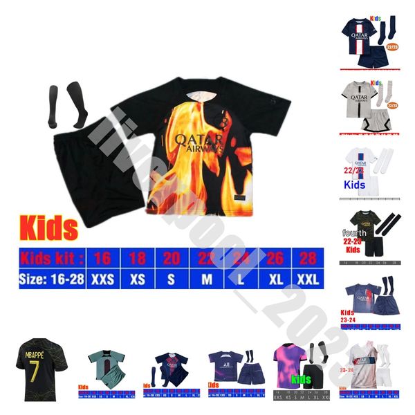 

2023 2024 soccer jerseys maillot de foot mbappe hakimi marquinhos verratti paris football shirt 22 23 24 sergio ramos fabian psgs hommes enf, Black;yellow