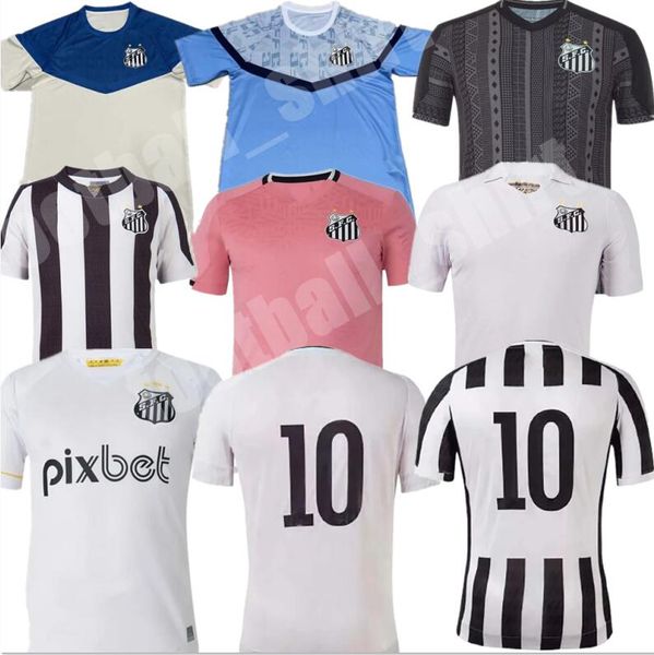 

2023 santos fc soccer jerseys 23 24 leonardo braga angulo rwan seco fans player version football shirts barbosa zanocelo madson pink men kid, Black;yellow