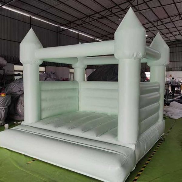 

10x10ft commercial white bounce house macaron colors inflatable wedding bouncy castle jumping kids bouncer castle for party with blower free
