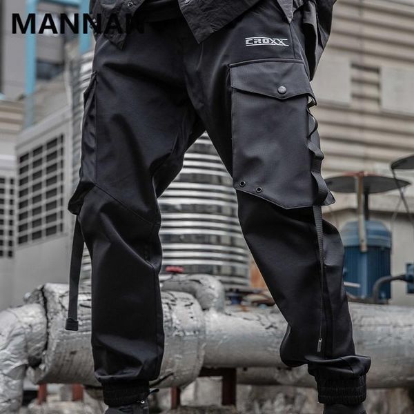 

pants 2020 jogger elastic black cargo men trousers cargo pants streetwear hip hop fashion casual loose outwear coat casual