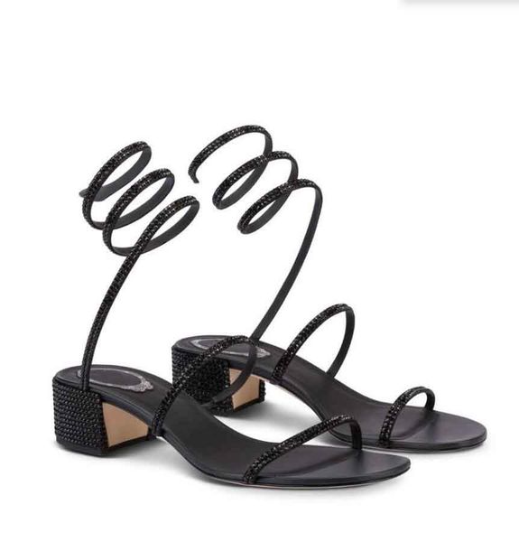 

perfect renes- women sandal black low-heeled sandals cleo strass shoes summer margot jewel sandals crystal snake heel block heels lady elega