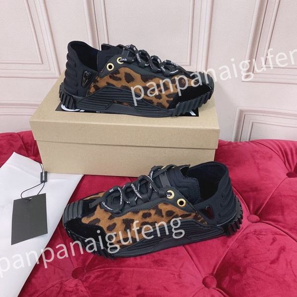 

new luxurys designer casual shoes mens shoe fashion sneakers lady white leather shoe lace-up sneaker platform shoess, Black