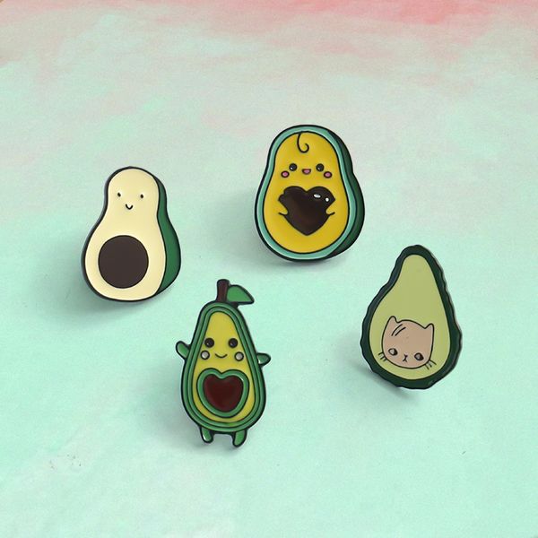 

avocado brooch cute anime movies games hard enamel pins collect cartoon brooch backpack hat bag collar lapel badges, Blue