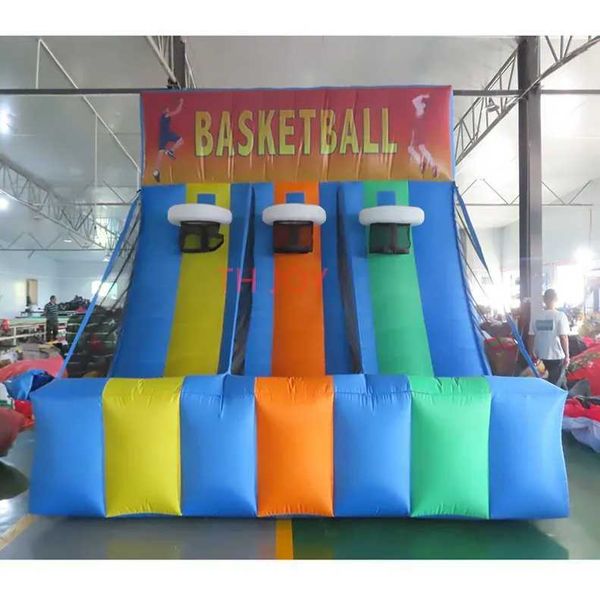 

custom made inflatable ball tossing inflatable basketball hoop game for sale