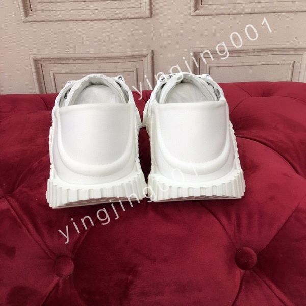 

r men causal shoes fashion woman leather lace up platform sole sneakers white mens womens, Black
