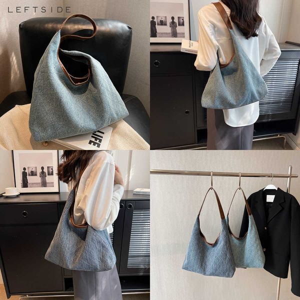 

nxy big denim shoulder side bags for women designer travel bag lady underarm handbags 230424