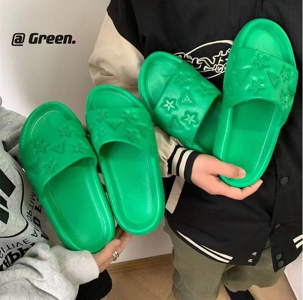 

designer slippers mens women andal fashion classic flower brocade flatsole slippers leather rubber boots platform flip flop gear beach shoes, Black