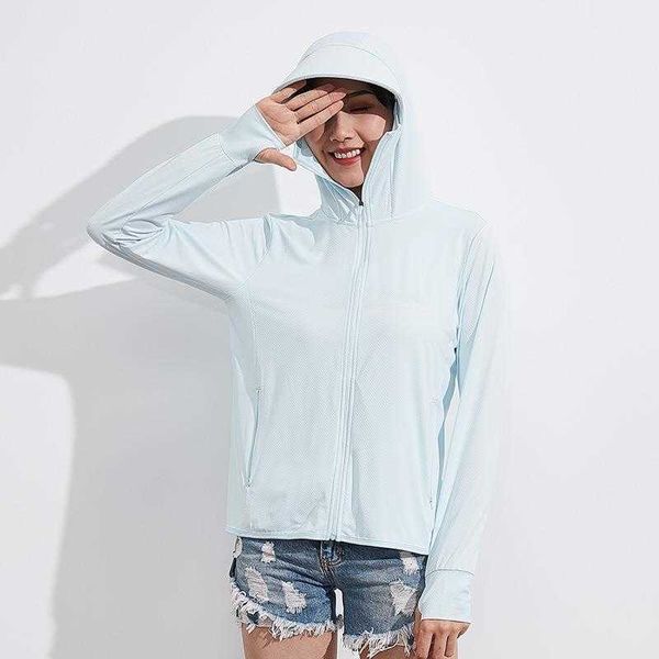 

raw yarn sun protection jacket clothing womens summer uv ice silk breathable coat, Black;brown