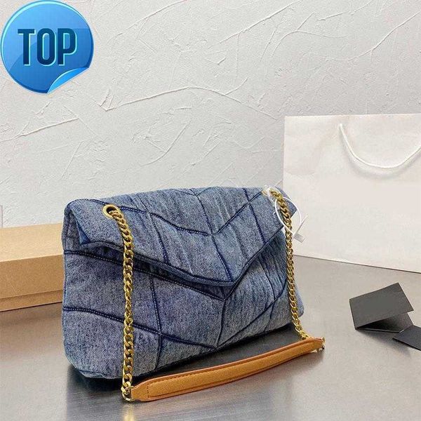 

shoulder bags 5a designers cowboy chain loulou puffer women washed denim crossbody bag luxury designer handbag fashion classic jeans messeng