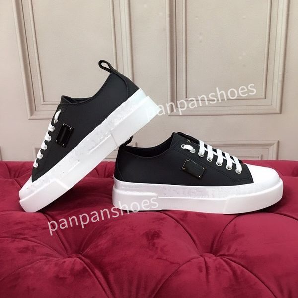 

fashion brand casual shoes mens women designer leather lace-up sneaker fashion lady flat running trainers letters womans shoes platform wome, Black