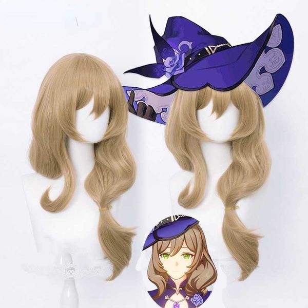 

cosplay wigs genshin impact lisa cosplay women 65cm wig linen christmas cosplay wig cosplay animal wig synthesis hold halloween j230427, Black