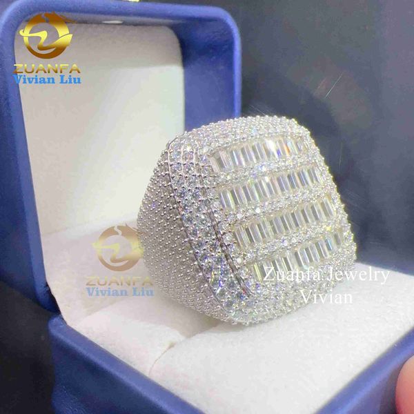 

diaond 925 sterling silver vvs moissanite for men custom iced out ring