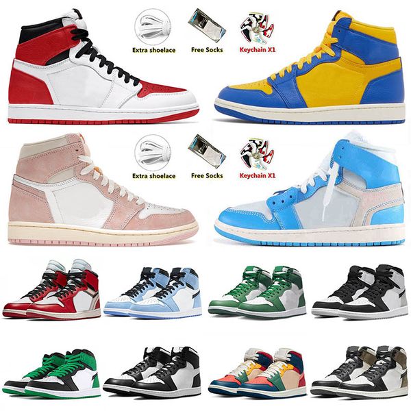 

2023 jumpman 1 basketball shoes men 1s ice blue skyline lost found true blue gorge lucky green university blue royal white cement women spor