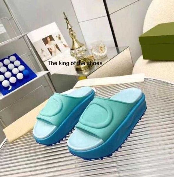 

2023 sandalsslipper luxury designer sandal slides platform wedge rainbows 20232023ity slippers for women men ladies brands dearfoam rubber b, Black
