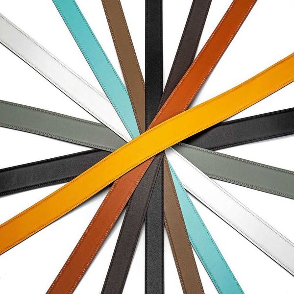 

Belts Men's Genuine Leather Original Togo Flat Pattern Trim Double Sided Cowhide with a Width of 3.8cmhtzo, Black
