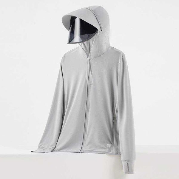 

sun proof clothing mens jackets and womens big brim detachable uv ice silk wind, Black;brown
