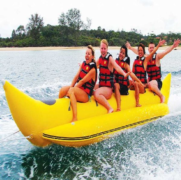 

other event party supplies inflatable banana boat 5 people playing on the beach surf riding water game water toys summer necessary