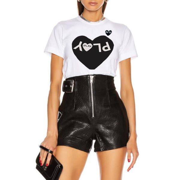 

t-shirt play women short sleeved printed tshirt letter embroidery heart cotton oneck summer loose casual tshirt, White