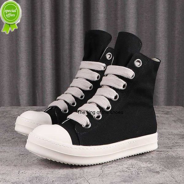 

2023 og2023 luxury rick designer ro boots shoes owens s high street canvas shoes jumbo shoeslace solid black male lace-up rubber s women&#03