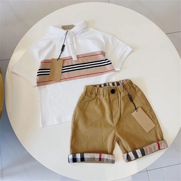 

kid suit baby clothes t-shirt polo children's designer luxury summer girl boy clothing shorts sleeve t-shirt with letters b5#100cm-140c, White