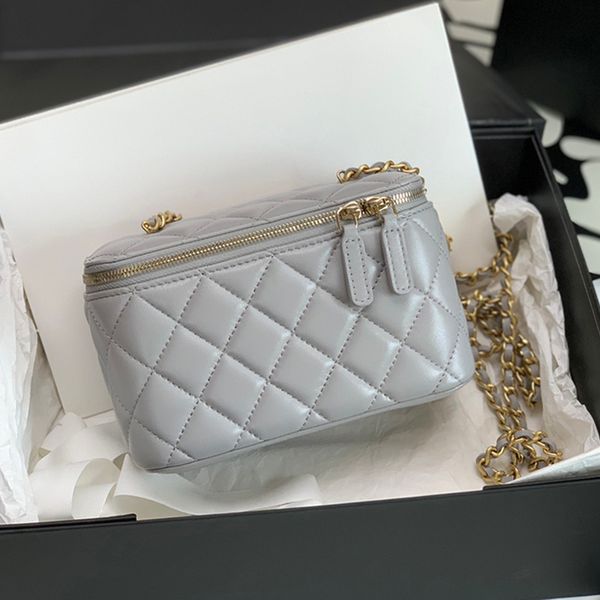 

designer cosmetic bag luxurys handbag 17cm genuine leather shoulder high imitation crossbody bag with box zc140