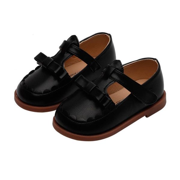 

sneakers baby shoes kids casual children girls leather spring round toe bow cute soft bottom beanie e6412, Black;red