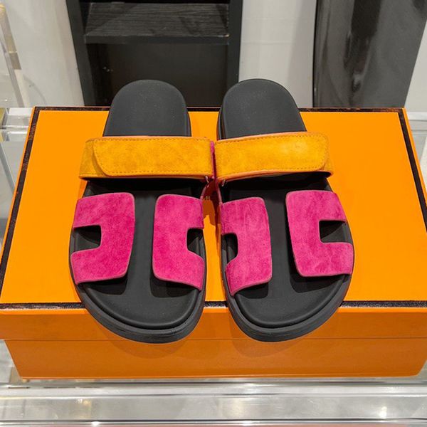 

luxury women flat sandals multi color classic patterns leisure indoor set of accessories slides designer resorts brand slippers g4g3, Black
