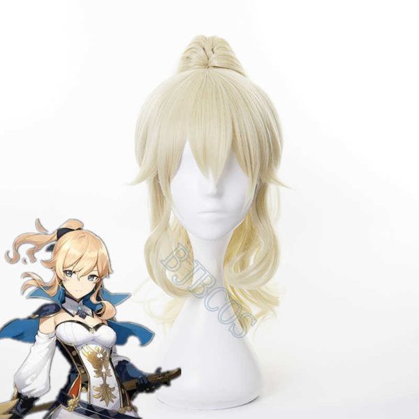 

cosplay wigs jean cosplay wig game genshin impact jean qin cosplay wig women 50cm headwear long hair synthetic hair heat resistant j230427, Black