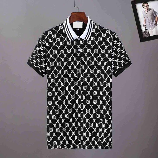 

2023 fashion designer casual men's polo t-shirt snake flower embroidery men's polo shirt high street fashion polo shirt men, White;black