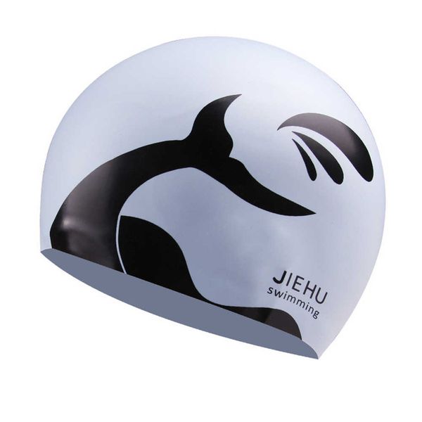 

swimming caps women men diving travel waterproof high elasticity beach printed lightweight portable sports swimming cap hat silicone j230502