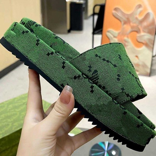 

2023 sandals2022 2023ity slipper luxury designer women platform slippers canvas sandals real leather beige brick red colors beach slides sli, Black