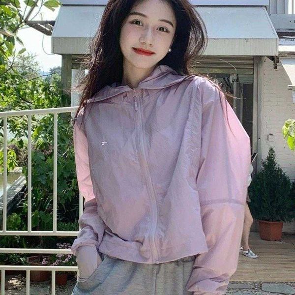 

korean style gentle jacket sun protection clothing womens uv breathable fresh, Black;brown