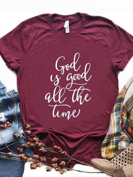 

men t shirt god is good all the time letters print tshirt men short sleeve o neck loose t-shirt ladies tee shirt, White;black