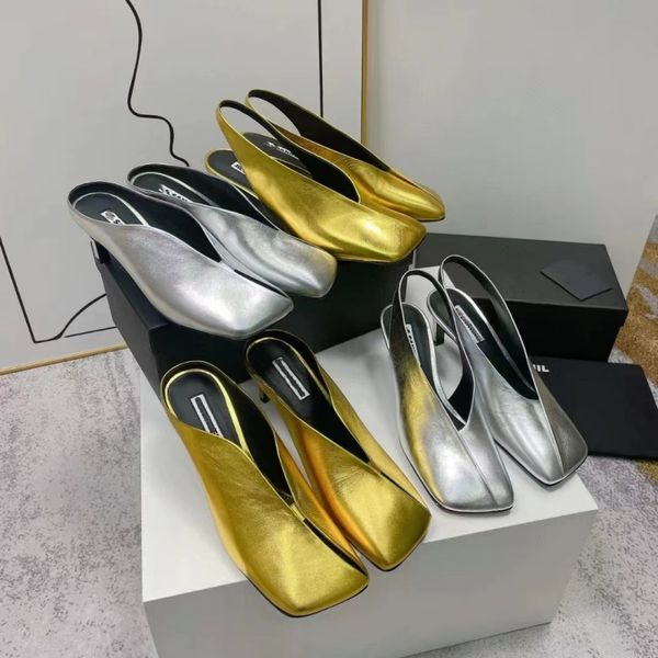 

2023 summer new leather square head mid-heel women sandals high-end luxury design sandals women, Black