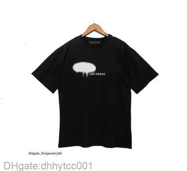 

t tshirts 23ss shirt palms men's palmangel city designer limited inkjet graffiti letter printing men's women's sailboat short, White;black