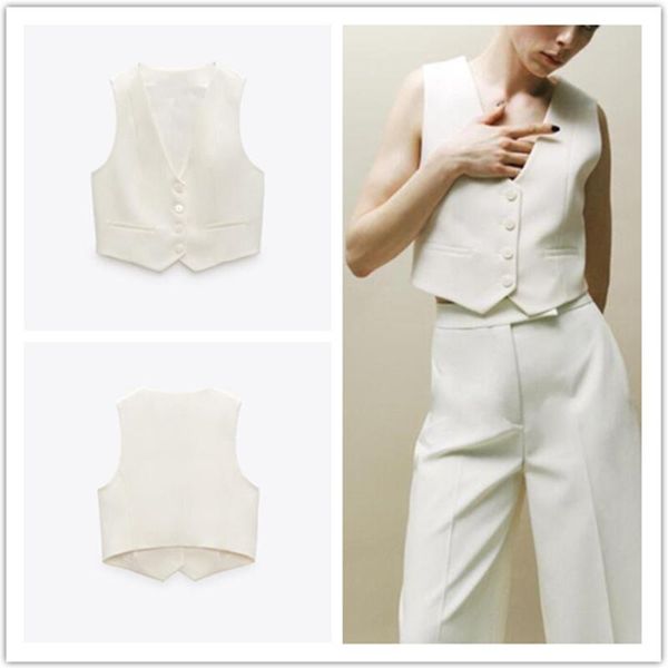 

vests ladies vest white loose casual single breasted versatile summer street style sleeveless jacket coletes, Black;white