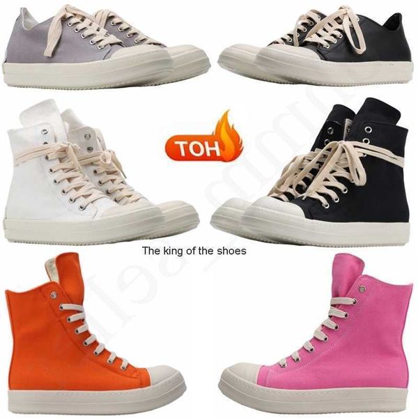 

2023 og2023 luxury rick designer ro boots shoes owens high street canvas shoes jumbo shoeslace solid black male sneakers lace-up rubber s wo