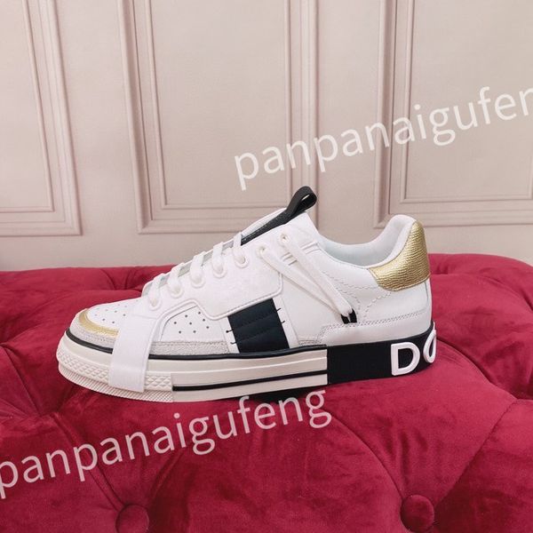 

2023 luxurys designer casual shoes men shoe fashion sneakers lady white leather shoe lace-up sneaker platform shoess, Black