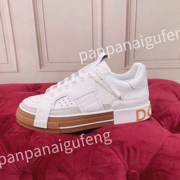 

2023 new luxurys designer casual shoes men shoe fashion sneakers lady white leather shoe lace-up sneaker platform shoess, Black