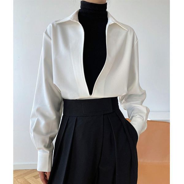 

women's blouses shirts xej fashion women french vneck autumn clothes for women vintage clothes tunic for women corduroy outerwear no bu, White