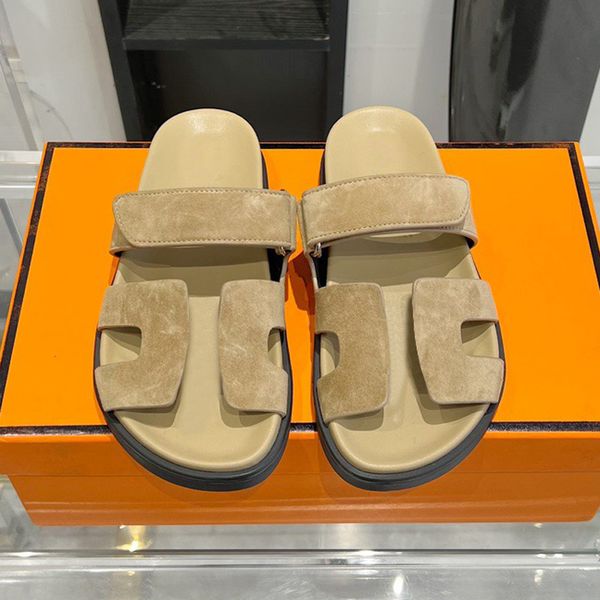 

women designer chypre sandals lady orans slides mule suede leather canvas beige sable luxury calfskin summer beach slipper nx14, Black
