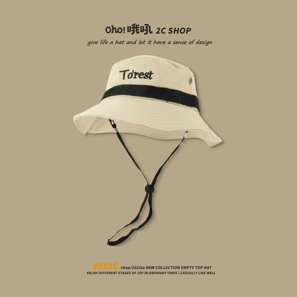 

outdoor hats outdoor outing sunscreen cap camping hiking female summer fisherman cap big head uv protection sun cap basin cap j230502, Black;white