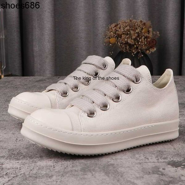 

rick canvas jumbo sneakers rmk owens shoes low lace up men's daily canvas women shoes ro sneakers trainer