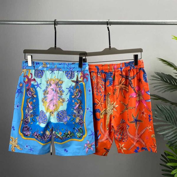 

men's shorts quick dry beach shorts with pockets 2023 new men's swim trunks swiming trunks starfish print swimwear bathing suits p, White;black