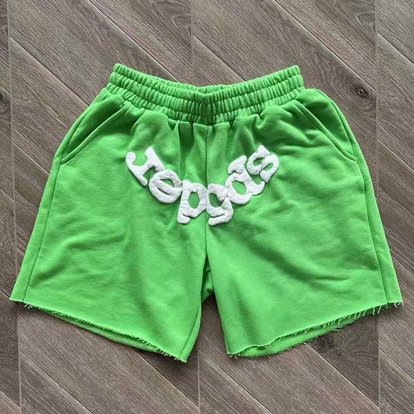 

men's shorts summer new green sp5der 555555 shorts foaming printed spider short pants men women j230503, White;black