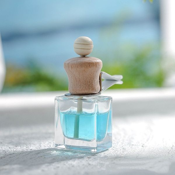 

2023 new air freshener car perfume clip fragrance empty glass bottle for essential 100pcs/lot