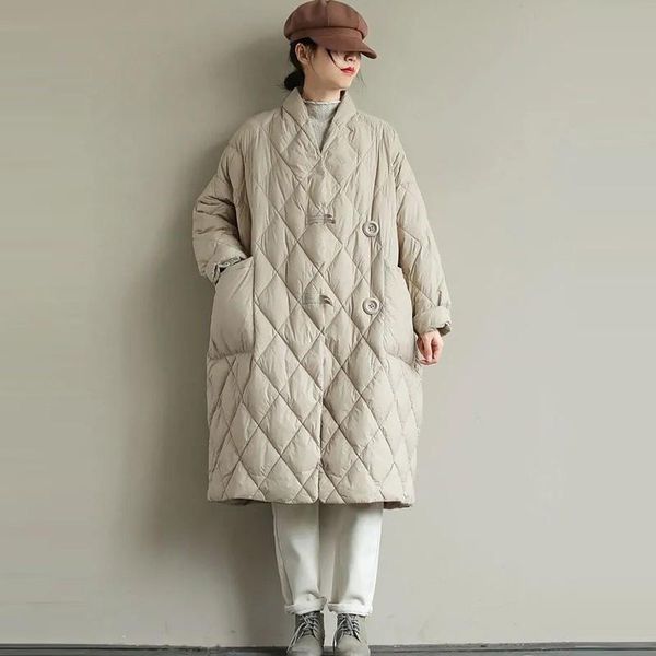 

leather women winter casual warm jackets new arrival 2021 korean style vintage streetwear loose female long parka coats d057, Black